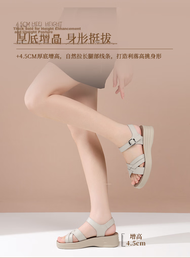 Red Dragonfly Women's Sandals New Commuter Thick Sole Casual Shoes Soft Sole Non-Slip Outdoor Beach Shoes WTK265041 Off-White Size 39 7