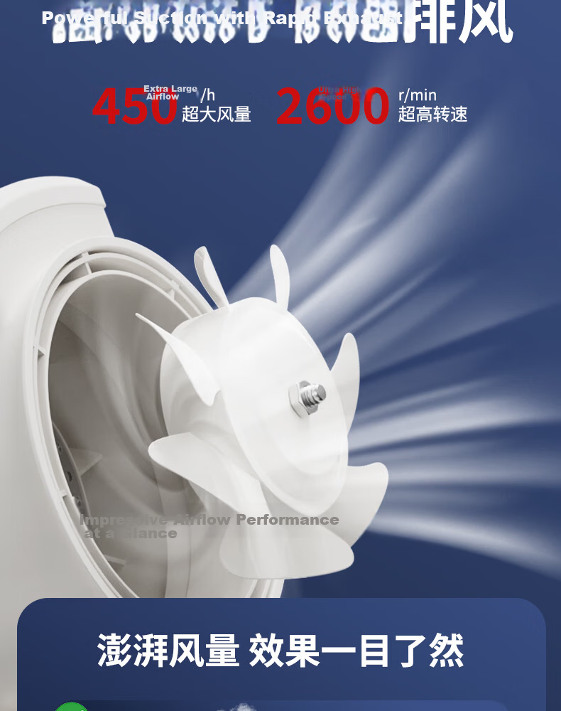 DIAMOND Duct Fan Ventilator Silent Industrial Axial Flow Booster Kitchen Bathroom Powerful Exhaust Fan 6-Inch Plug-in Single Speed Model 8