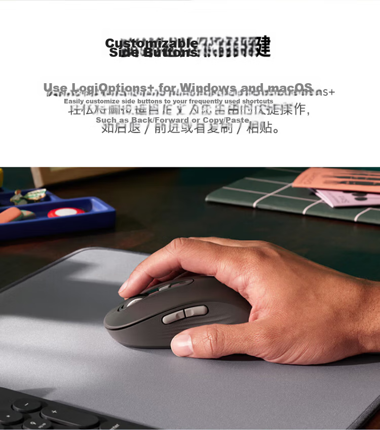 Logitech M750M Universal Edition Mouse, Wireless Mouse, Silent Mouse, Symmetrical Mouse, White, with Logi Bolt USB Receiver 8