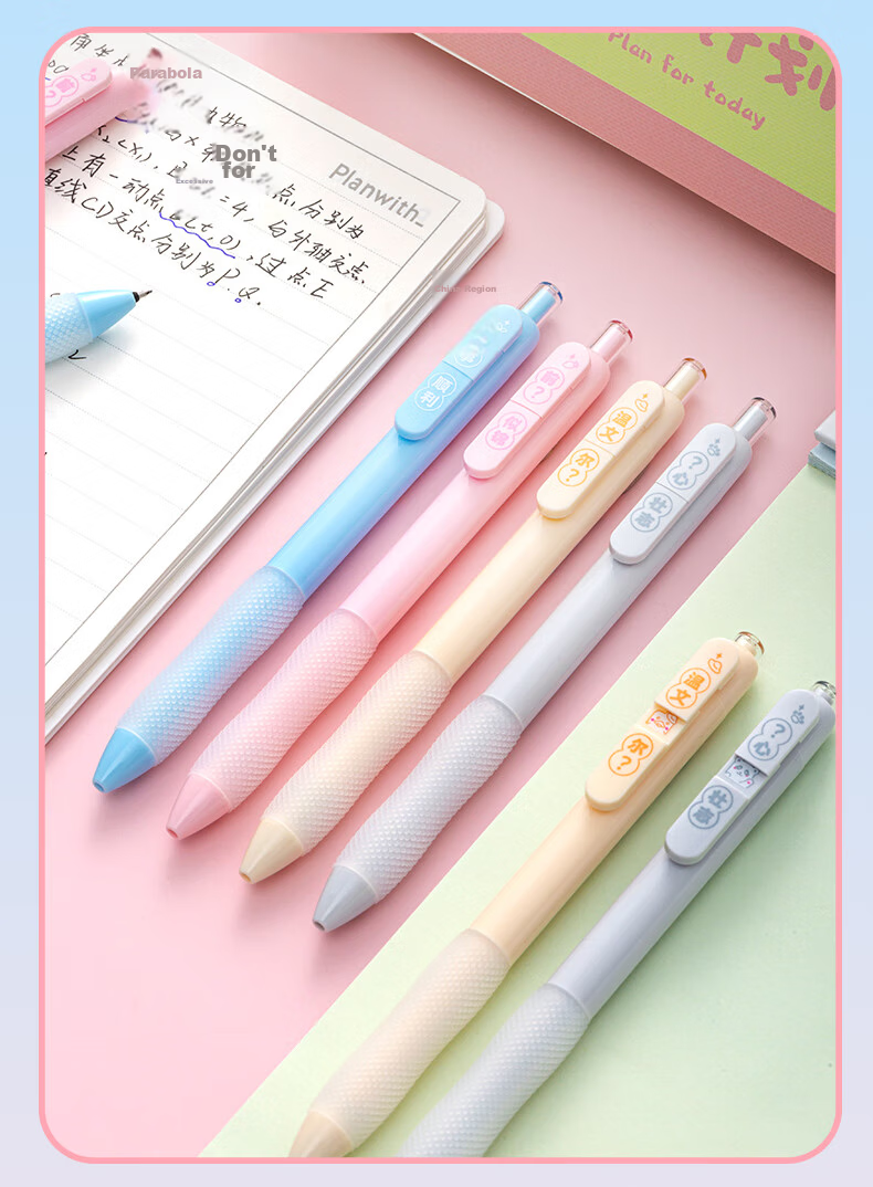 AIHAO Cute Pet Guessing Game 0.5mm Retractable Gel Pen Student Exam Quick-Dry Black Pen 4-Pack GP4041 10