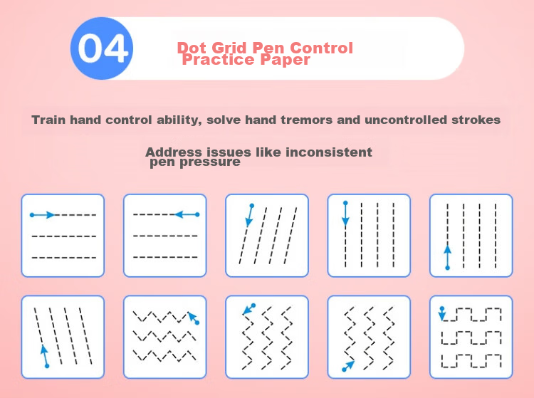 Shuxing [Lowest Price Online] Shuxing Dot Matrix Digits 0-9 Writing Practice Book for Children's Pen Control Training, First Grade, Kindergarten Preschool Tracing Exercise Paper, Numbers 5-Pack Set 11