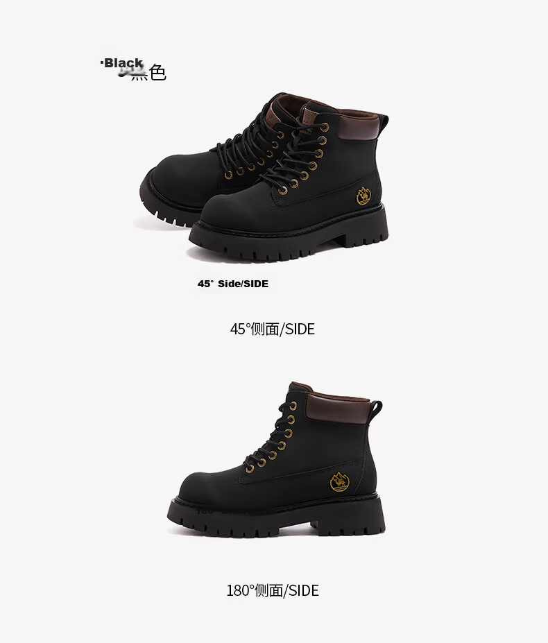 CAMEL [Shanyue] Women's Work Boots, Trendy Thick-Soled Martin Boots, L25W076018A, Khaki (Suede), Size 36 68