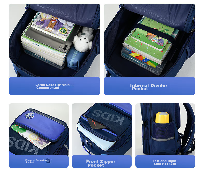 Edison Primary School Backpack Spine Protection Load Reduction Waist Support Anti-Drop Reflective Kids Bag L37-1 for Grades 1-3-6 10