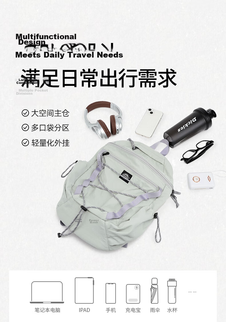 Dickies Outdoor Hiking Backpack Lightweight Large Capacity School Sports Travel Bag for Men and Women 3