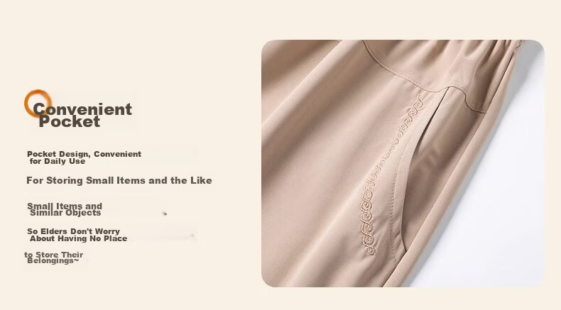 Fengxiao Mom's Thin Summer Ice Silk Grandma Pants Middle-aged and Elderly Women's Loose Fit Nine-point Pants 6