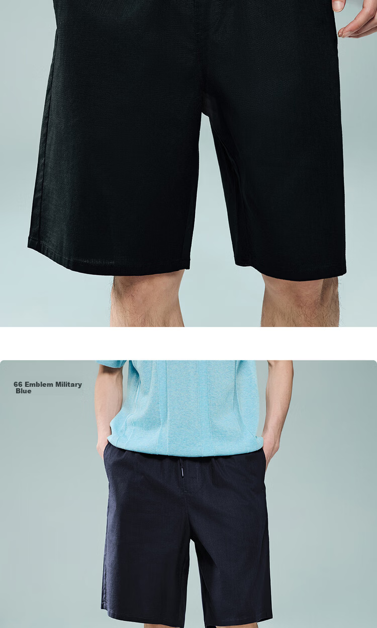Giordano Men's 2026 Summer New Lyocell Cotton Drawstring Elastic Waist Casual Shorts 13106314 14
