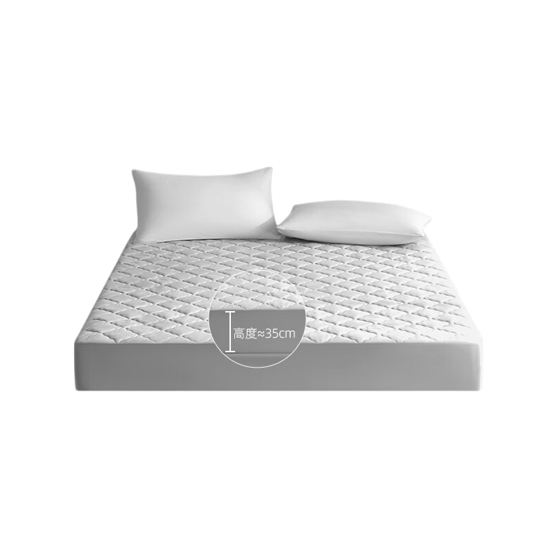 LUOLAI Home Textiles Mattress Pad, Washable Antibacterial Waterproof Bed Protector, Mattress Cover, Gray, for 1.5-Meter Bed