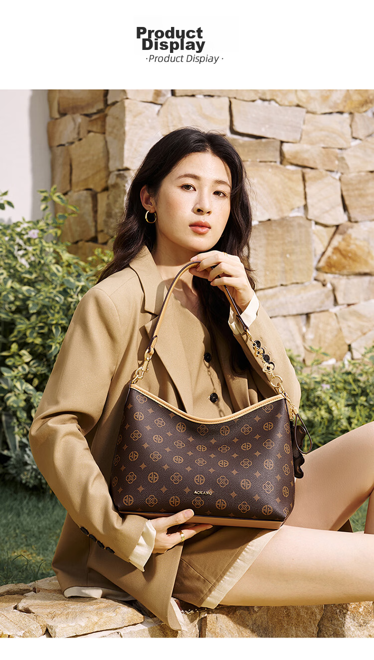 Aokang Women's Bag 2026 New HOBO Underarm Bag Luxury Crossbody Shoulder Bag Birthday Gift for Girlfriend Wife 17