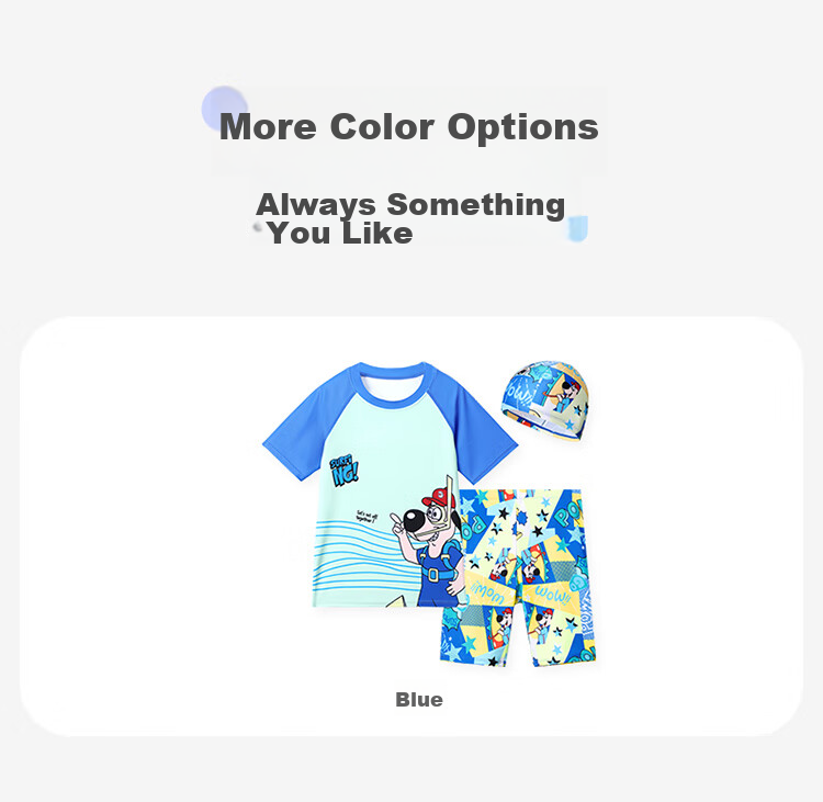 Jiusuiban Children's Moisture-Wicking Quick-Dry Swimwear, Boys' Short-Sleeve Two-Piece Swimsuit, Beach Cartoon Sun Protection Swimwear with Swimming Cap Included 13