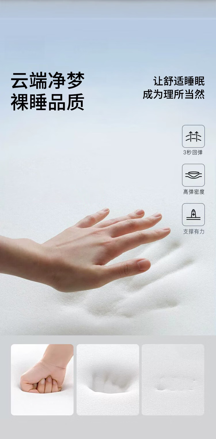Hengyuanxiang Class A Antibacterial Latex Mattress, 1.8m X 2m, 6D Three-Dimensional Thickened 9cm Mattress, Home Use, Cot Mattress Pad 6