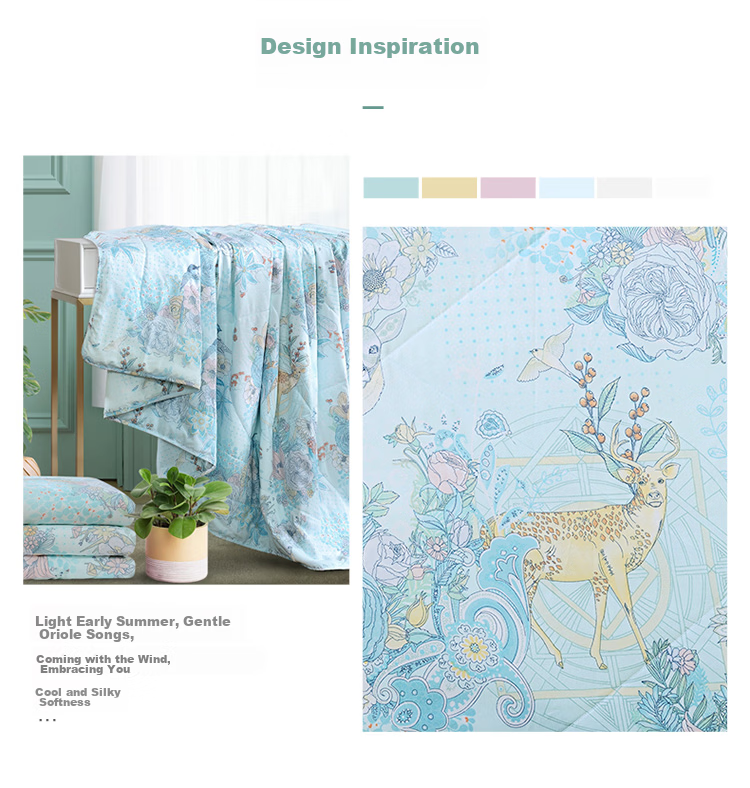 Fuanna 100% Silk Quilt Summer Cooling Blanket Air Conditioning Thin Quilt 2.4 Jin Single Dormitory 152x210cm 3