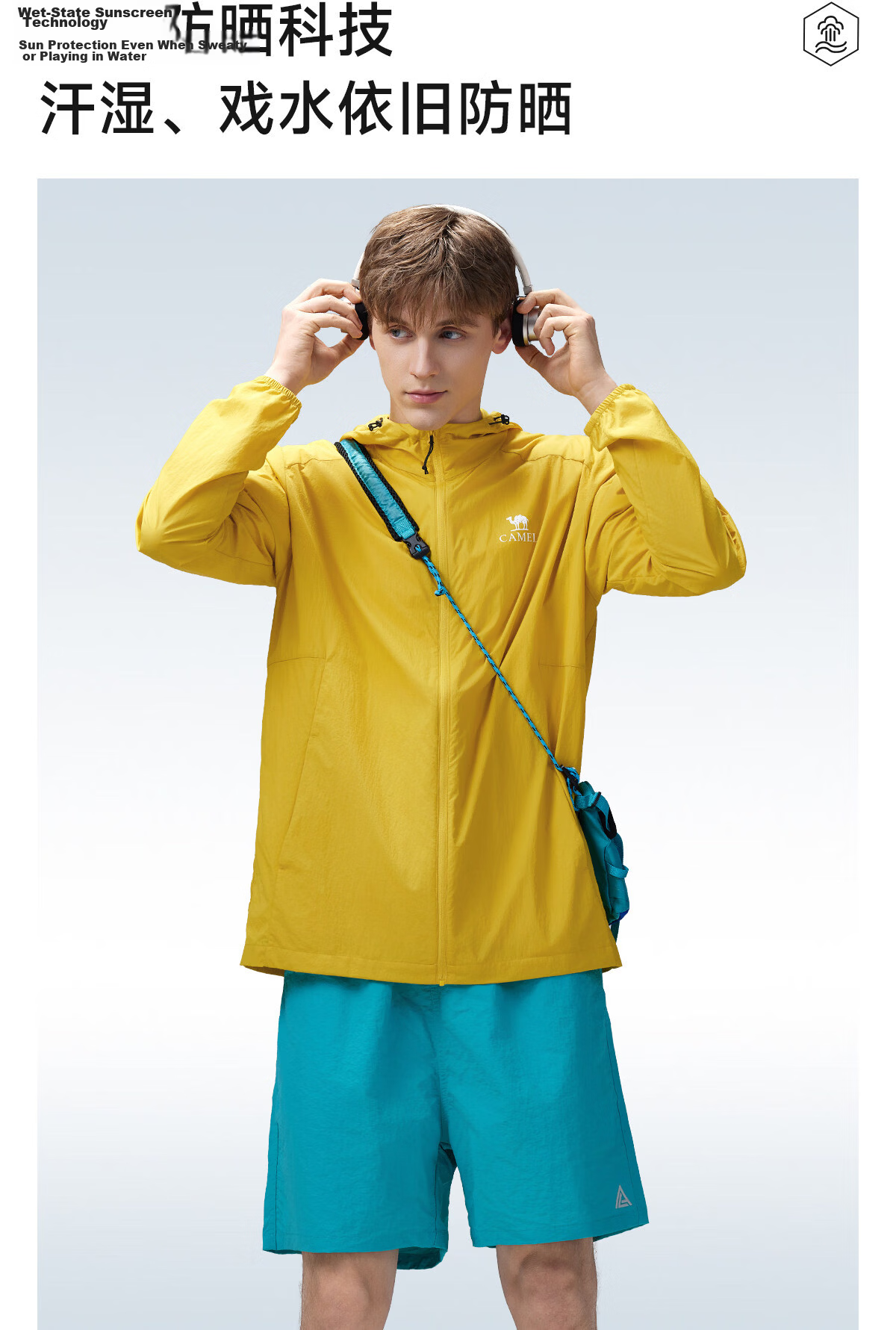 CAMEL Outdoor Original Yarn Sun Protection Jacket 2026 Spring Summer New Men's UPF1000 Cooling Water-Repellent Sports Jacket 11