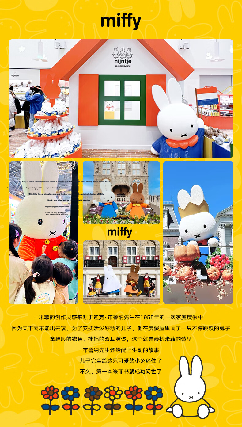 Da Jiang Miffy Co-Branded Bathroom Non-Slip Mat Children's Shower Round Printed Anti-Slip Bath Floor Mat 60x60cm 1