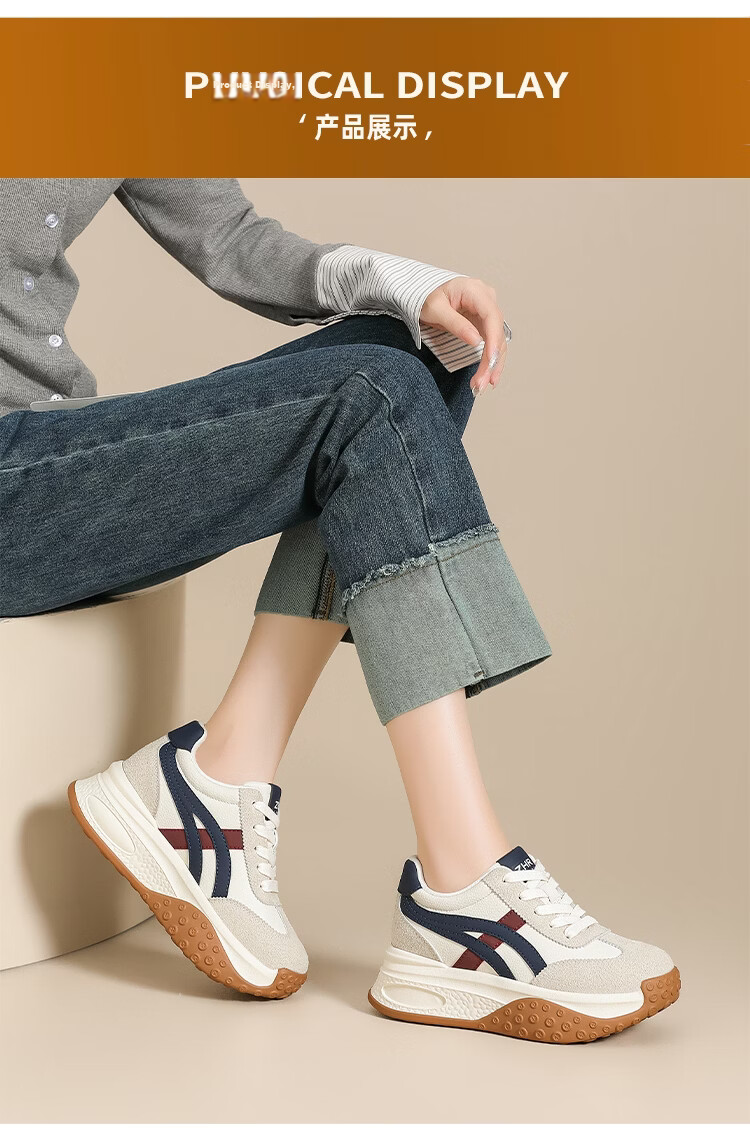 ZHR ZEZ Thick Sole 7cm Height Increasing Dad Sneakers Women 2026 New Versatile Sports Shoes KS262 Light Blue Size 38 12