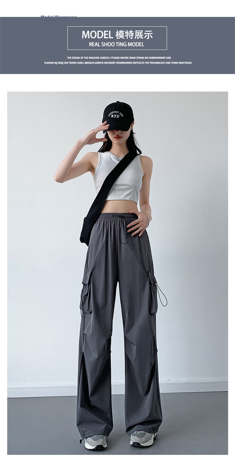 Langsha Women's Work Pants 2026 New American Style High Waist Wide Leg Quick-Dry Lightweight Outdoor Hiking Cargo Pants 12