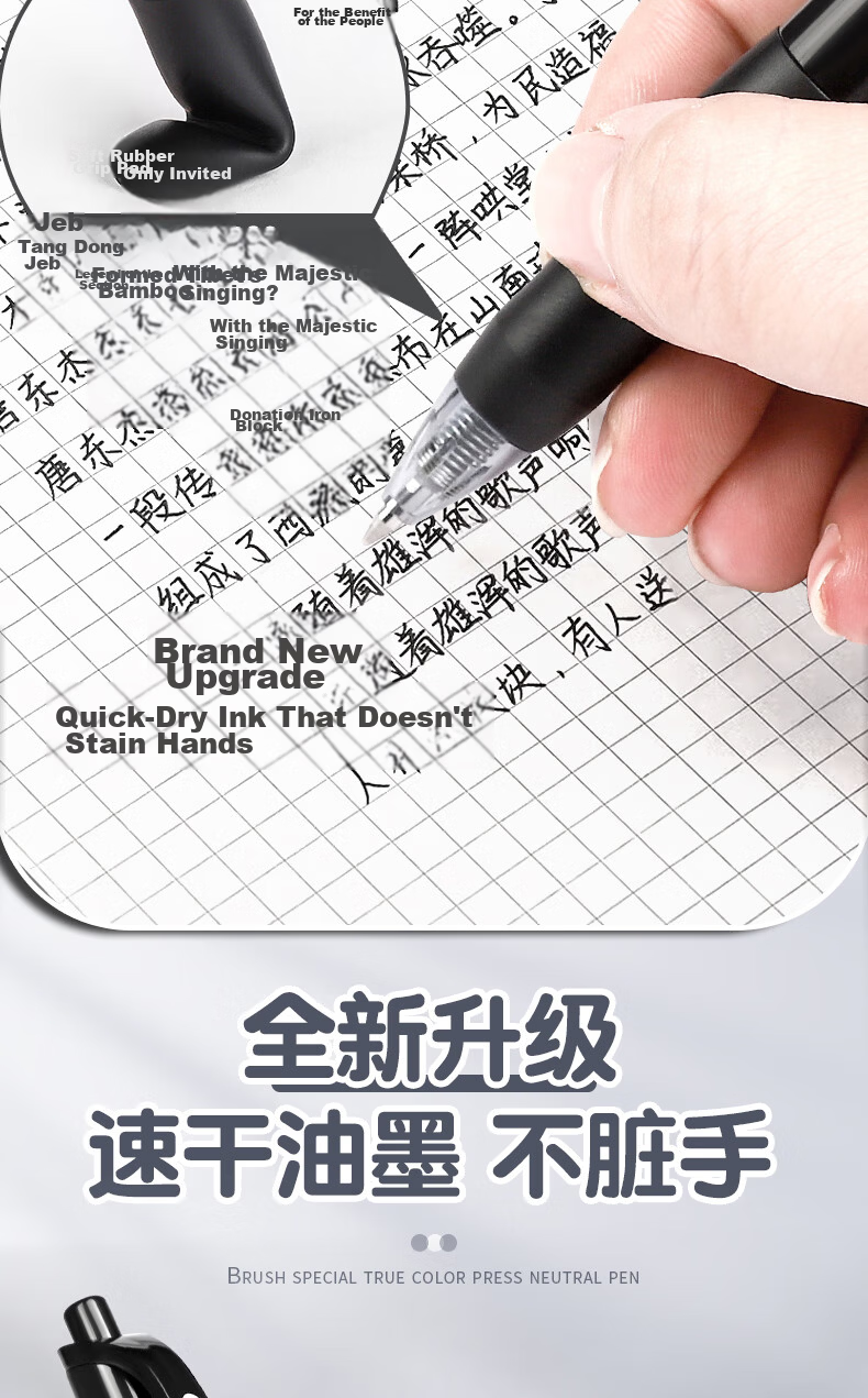 TRUECOLOR Ultra Smooth Quick-Dry 0.5mm Black Retractable Gel Pen Bullet Tip Business Office Signature Pen Student Exam Writing Carbon Pen Stationery 12-Pack/Box 0564 8