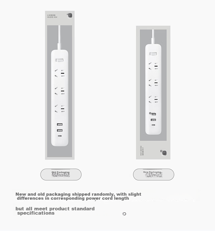 MI Mijia Power Strip 20W Fast Charging Version (2A1C) USB Socket Extension Cord 1.8m for MI Band 7/Watch/Redmi K90 9