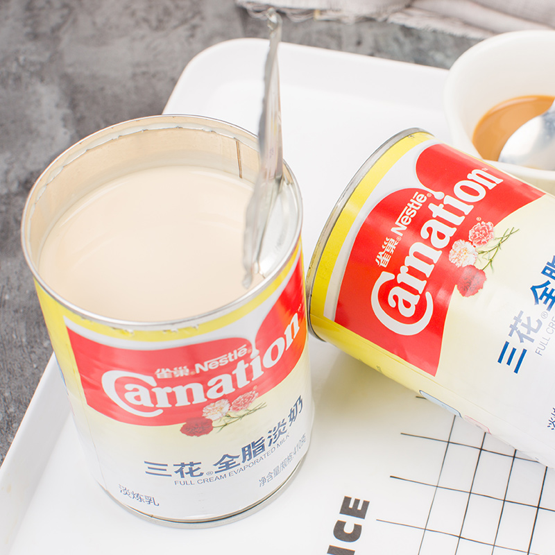 雀巢（Nestle）三花全脂淡奶410g 咖啡港式奶茶伴侣 甜品点心烘焙原料