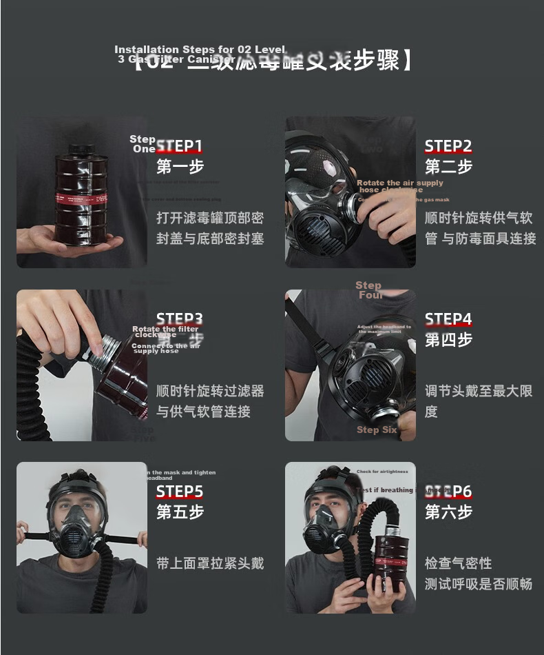 SHENGLI M6800 Full Face Gas Mask for Painting, Filter-Type Chemical Plant Respirator Mask, Class A Protection against Organic Gases/Vapors/Benzene/Toxic Gases Etc., with M6001 Filter Cartridge 14