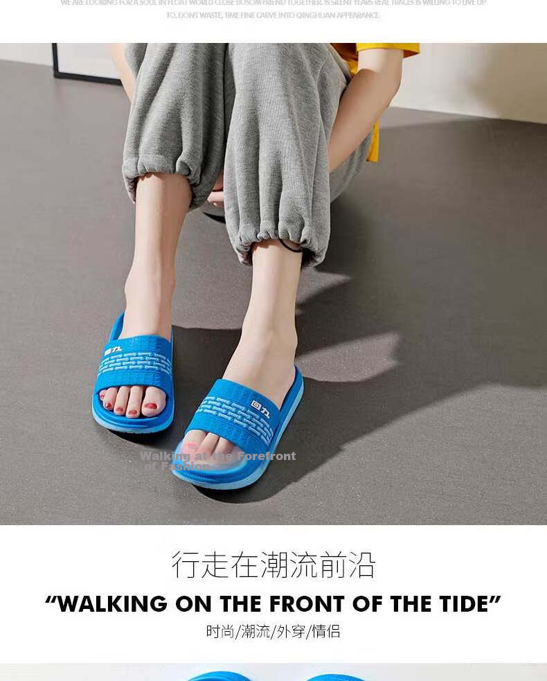 Warrior Solid Color Simple Couple Slippers Bathroom Indoor Outdoor Fashion Durable Soft Sole Outdoor Beach Sandals Men's HL01801 Black Size 41 14