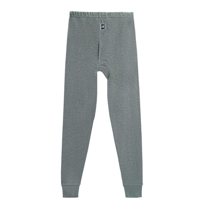 Hodo Men's Pure Cotton Thermal Underwear, Comfortable Soft Elastic Breathable Single Autumn Pants, Dark Heather Gray