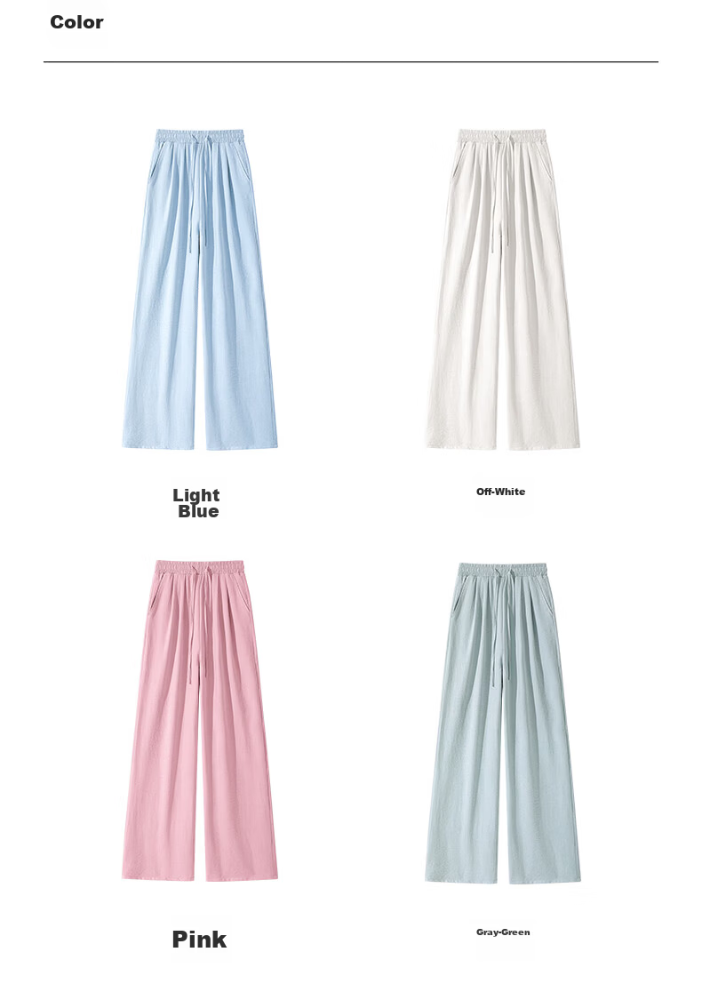 MJ STYLE Wide-Leg Pants for Women, Summer 2026 New Style, High-Quality Draping, Lazy And Relaxed Straight-Leg Slimming Versatile Casual Trousers 16