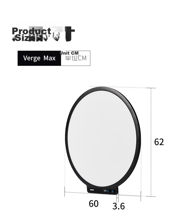 AMARAN Aputure Fill Light Verge Max Circular Illuminated Beauty Desktop Panel Light, Dual Color Temperature for Live Streaming Video Photography Lighting, White 23