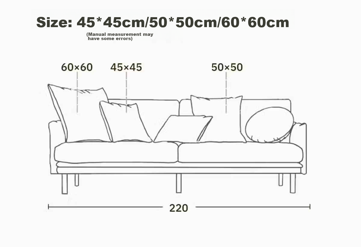 COMICOMI Sofa Cushion Luxury Living Room Pillow with Removable Cover and Insert 45x45cm 17