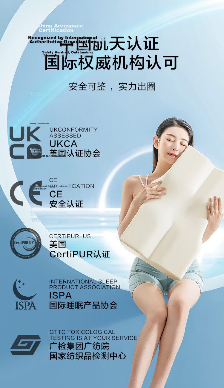 JD Jingzao Neck Support Butterfly Pillow Aerospace Slow Rebound Memory Foam Cervical Pillow Adult Large Memory Pillow 5