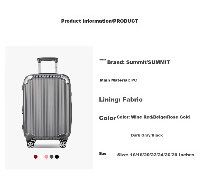 Samit 22-inch Expandable Large Capacity Suitcase Silent Universal Wheel Trolley Case PC338 Rose Gold 8