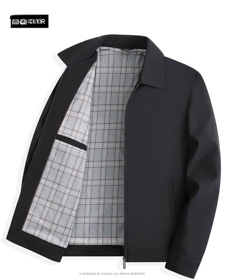 TUCANO Men's Business Casual Jacket, Turn-down Collar Executive Coat, Fashionable Versatile Windproof Comfortable Top, Navy Blue L 12
