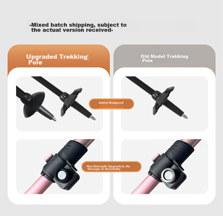Naturehike Nokpro Outdoor Aluminum Alloy Trekking Poles External Lock Telescopic Hiking Sticks for Men and Women Black 2