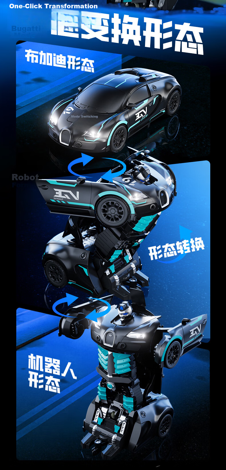 Jjr/c Transforming RC Remote Control Car Robot Off-Road Racing Toy for Boys Birthday Gift 4
