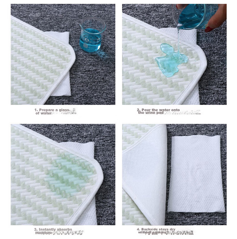 Fumantu Adult Incontinence Pad, Elderly Care Mat, Waterproof Washable Menstrual Pad, Blue Plaid (Single Pack), 2*1.5 Meters 7