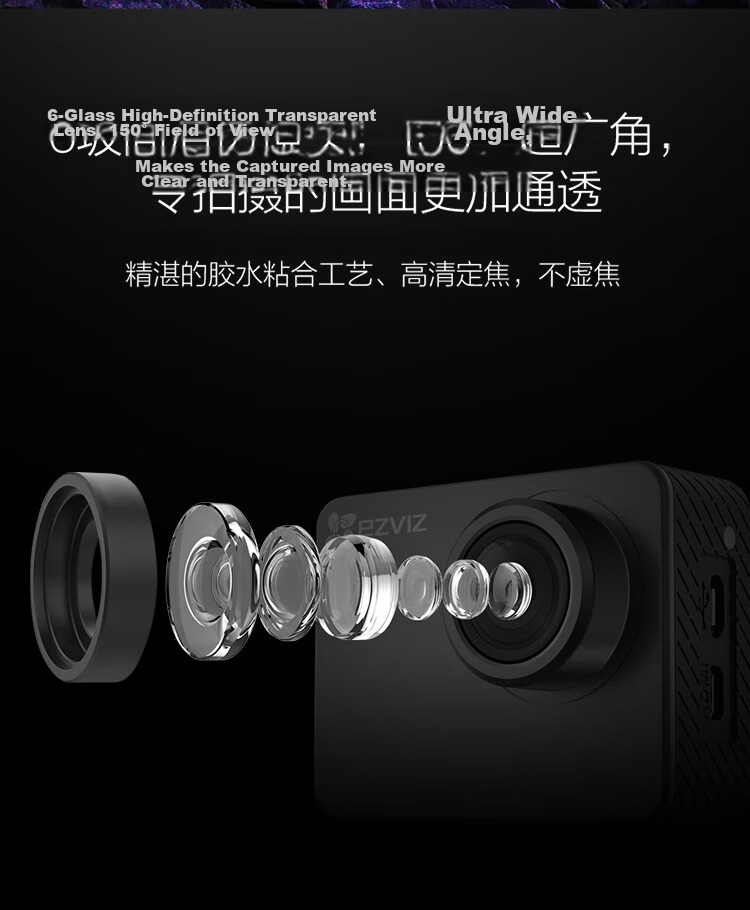 Yingshi S3 Action Camera, 4K Ultra-Wide Angle, Ultra-Clear Anti-Shake, Hikvision Subsidiary, Outdoor Cycling, Motorcycle Skiing Waterproof Recording Camera, Vlog Portable Camera 8