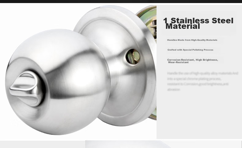BLOSSOM Spherical Lock Indoor Door Lock Plastic Steel Aluminum Alloy Toilet Bathroom Lock 587 Three-Bar 3-5 6