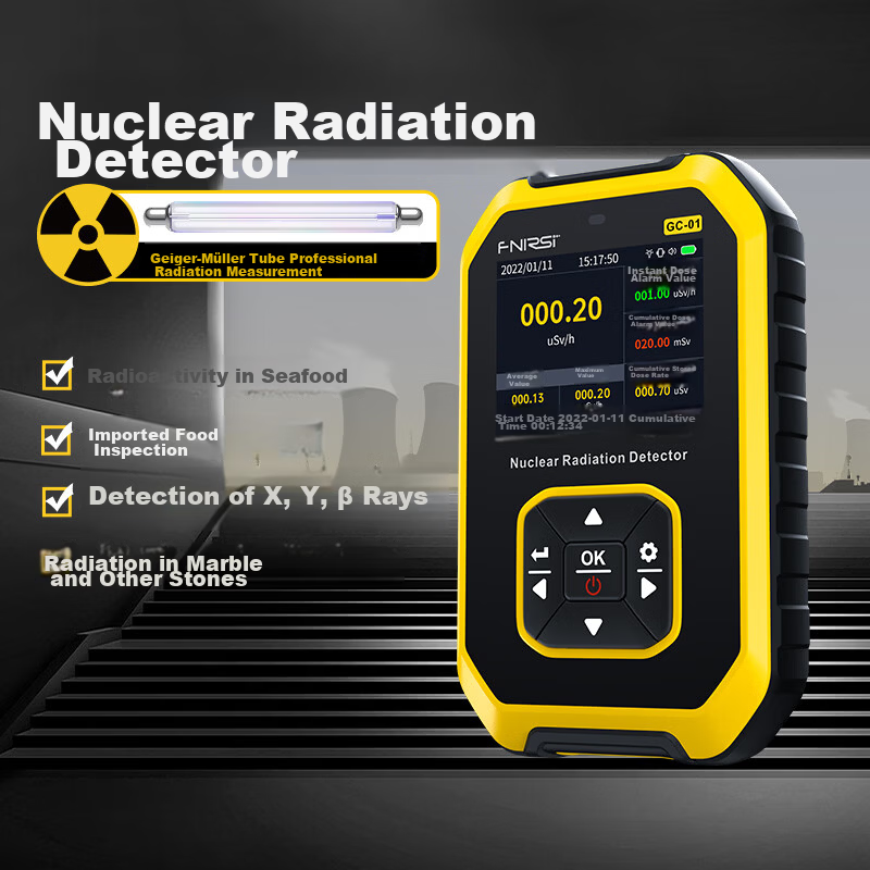 FNIRSI Professional Marble Radiation Detector Personal Dosimeter Alarm Geiger Counter