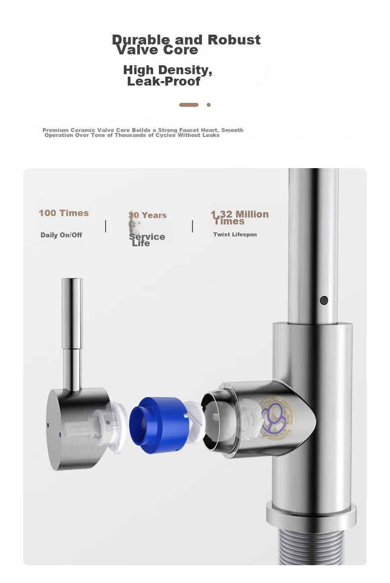 ARROW Kitchen Faucet Hot and Cold Three-Function Pull-Out 360° Rotatable 304 Stainless Steel Kitchen Tap AE45300P 15