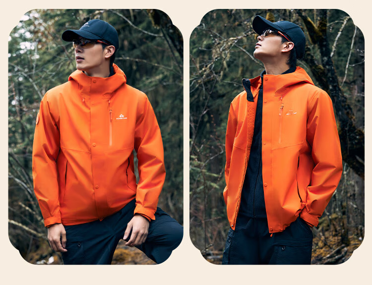 Pioneer Camp Three-In Men's Fleece-Lined Outdoor Jacket with Windproof And Waterproof Hard Shell, Warm Mountaineering Coat for Hiking 25