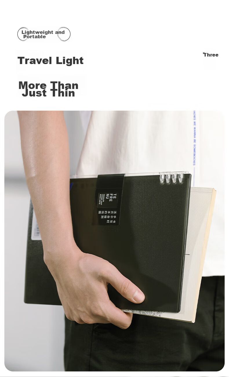 King Jim KINGJIM B5 8-Hole Loose-Leaf Notebook, Lightweight Detachable Coil, Refillable, Transparent 9855TTE-GSN B5 6