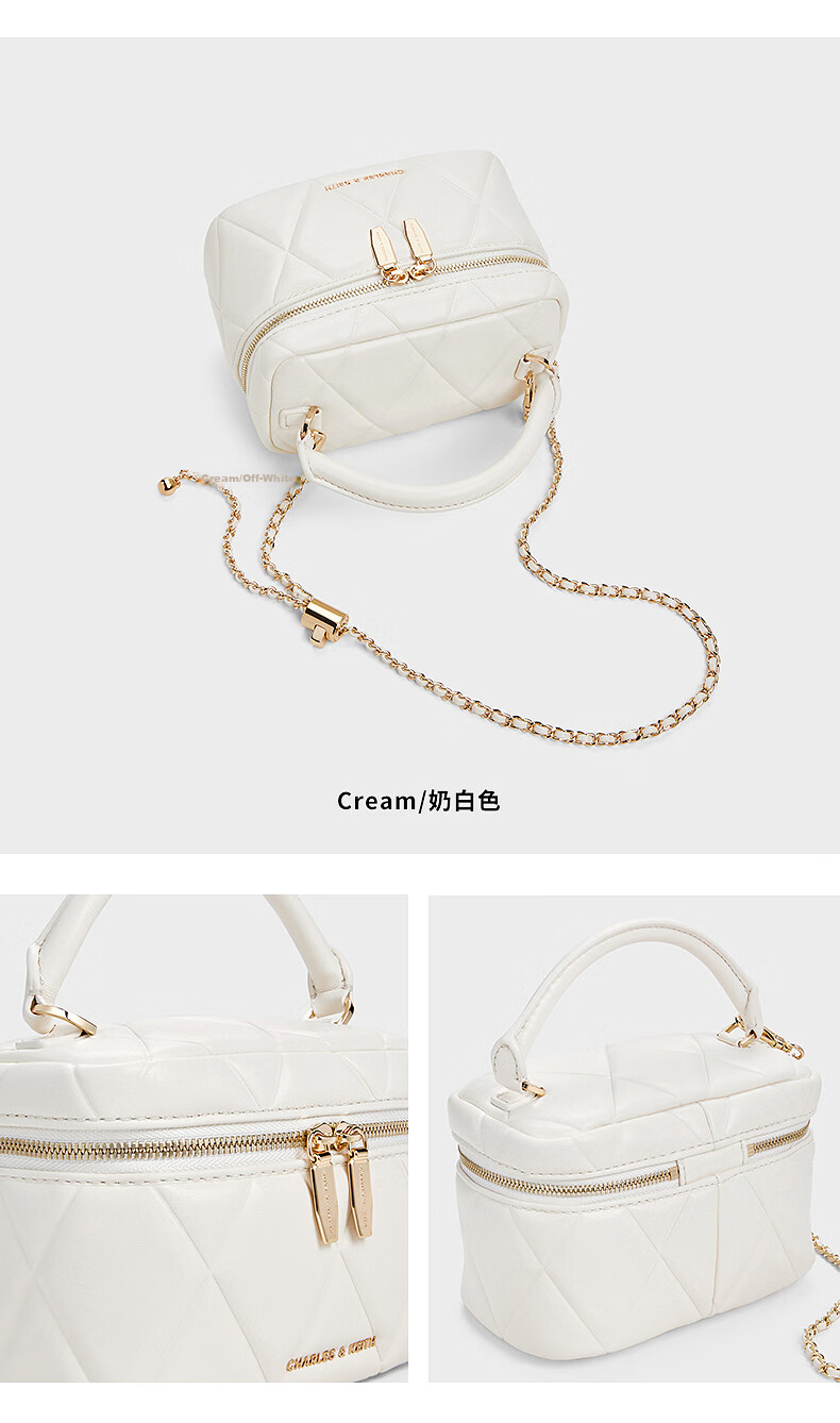 CHARLES & KEITH Quilted Chain Handle Small Square Crossbody Box Bag Women's Birthday Gift CK2-80782534 14