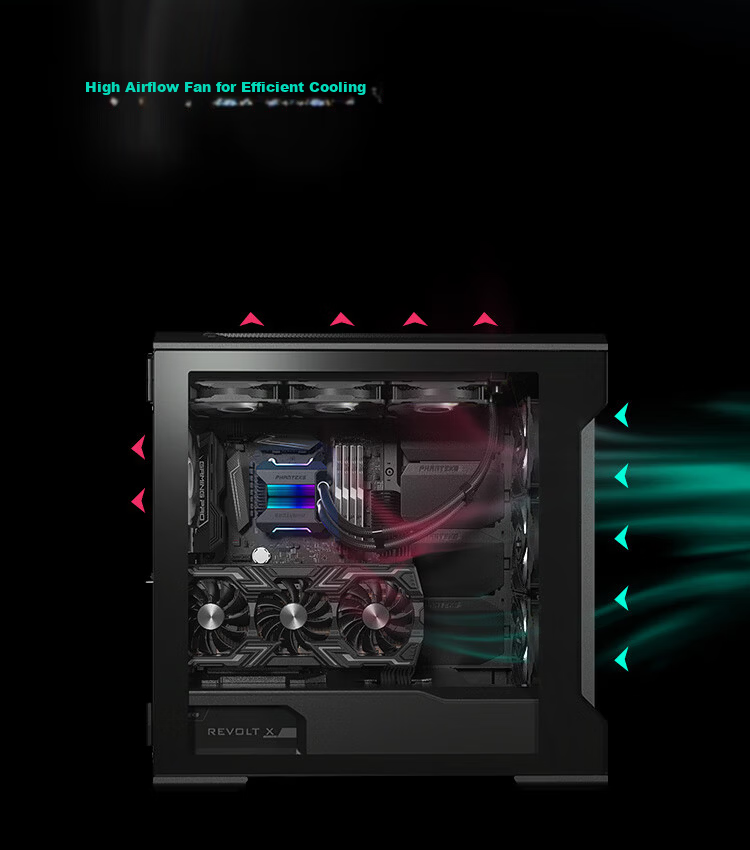 PHANTEKS M25 Elegant Black 14cm Desktop Case Cooling Fan X3 Bundle (FDB Hydraulic Bearing, Series Connection Cable, 4-Pin PWM Temperature Control, Enhanced Airflow) 9