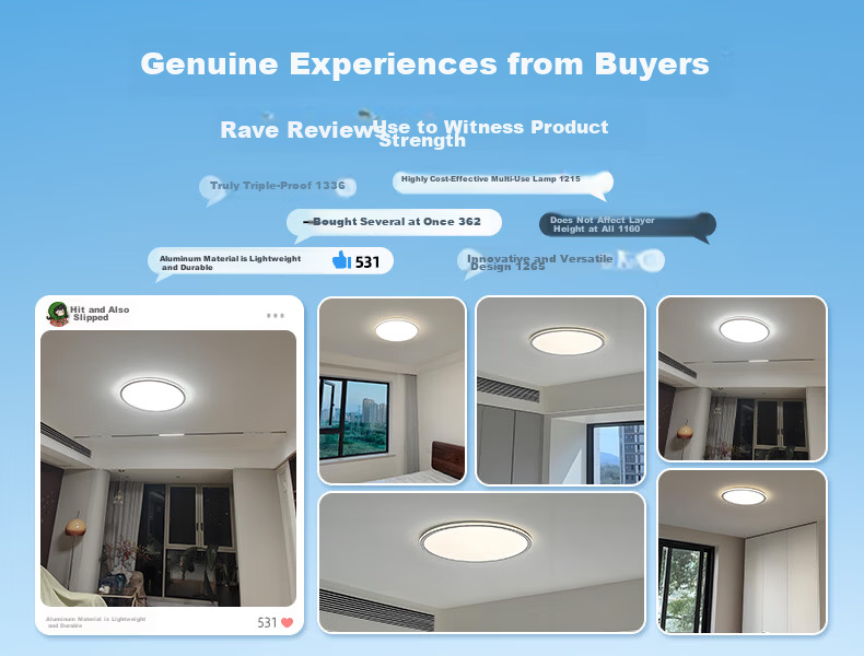 Dell Eye-Care Bedroom Ceiling Light with Cree LED, Ultra-Thin Seamless Aluminum Children's Room Lamp, Zhongshan Lighting with Installation Included 1