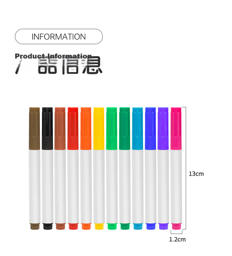 Deyin Erasable Colored Whiteboard Markers Water-Based Whiteboard Pens for Kids Easy to Erase Office Teaching Supplies Kindergarten Drawing Graffiti Markers 12-Pack 2950 7