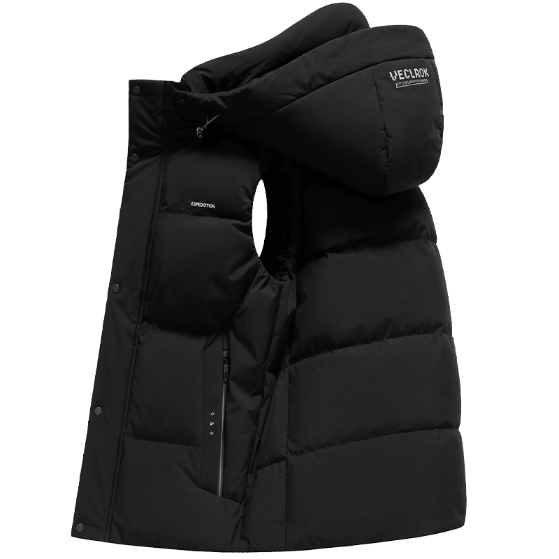 SNOWFLYING Autumn And Winter New Warm down Jacket Vest for Men, Hooded Casual Simple Versatile Sleeveless Vest Outerwear for Me