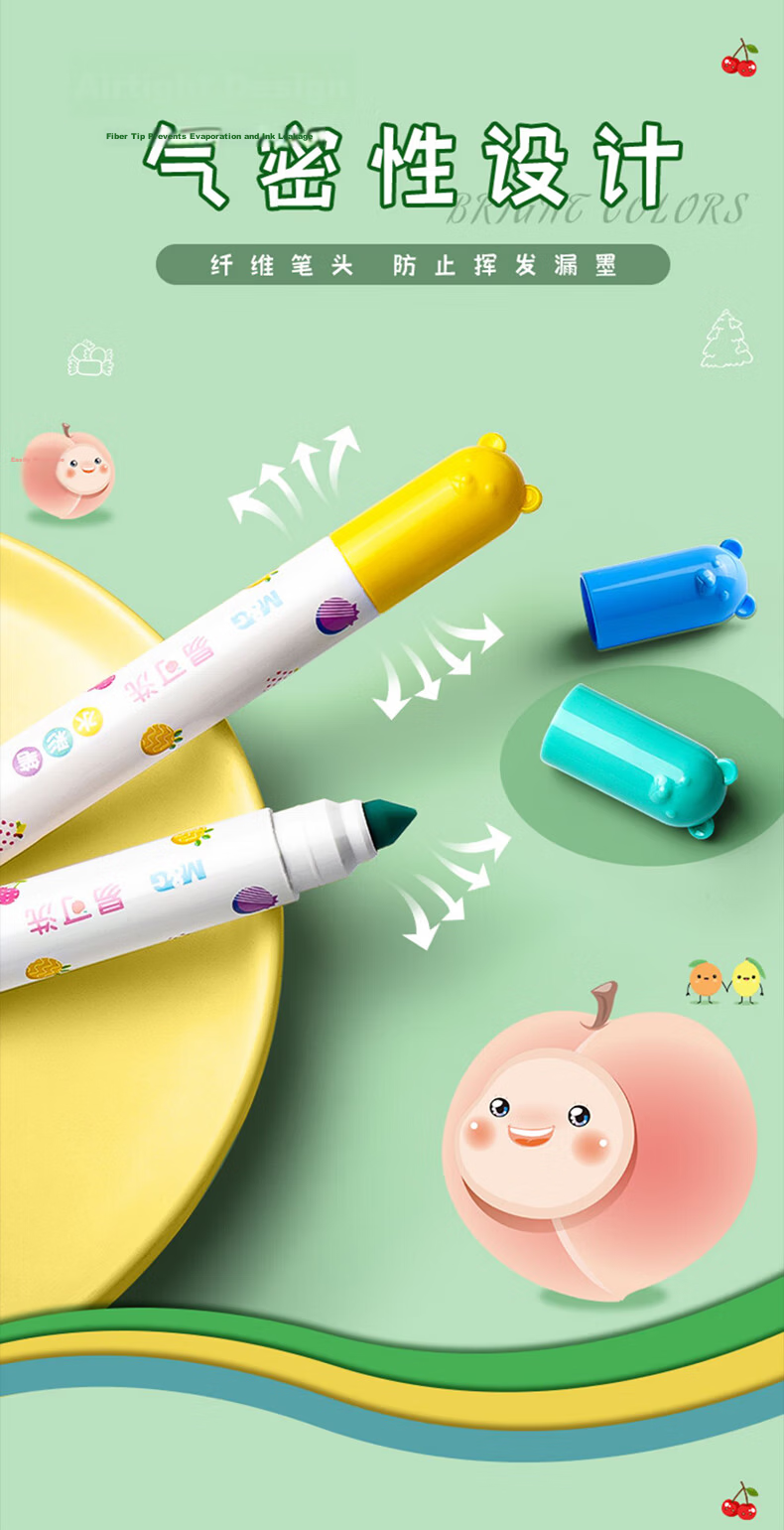 M&G Stationery 36-Color Food-Grade Children's Watercolor Pens with Anti-Shrink Cone Tip for Drawing Toddler Doodle Safe Back-to-School Gift ACP901Z7 4