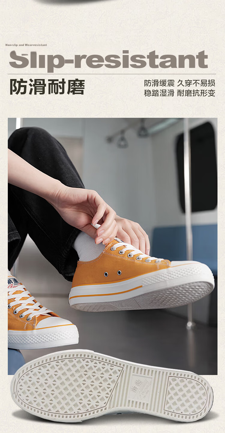 Qianjin Classic Retro Fashion Trend Canvas Shoes Breathable Non-slip Wear-resistant 2026 New Model Off-white Size 40 6