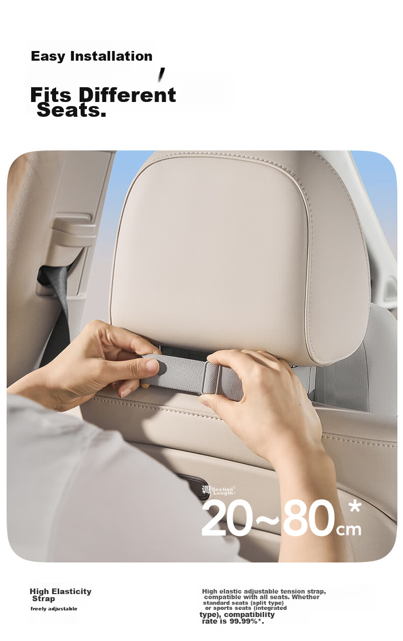 CICIDO Adjustable Car Headrest Neck Pillow Seat Cushion Premium Driver Lumbar Support Pad 23