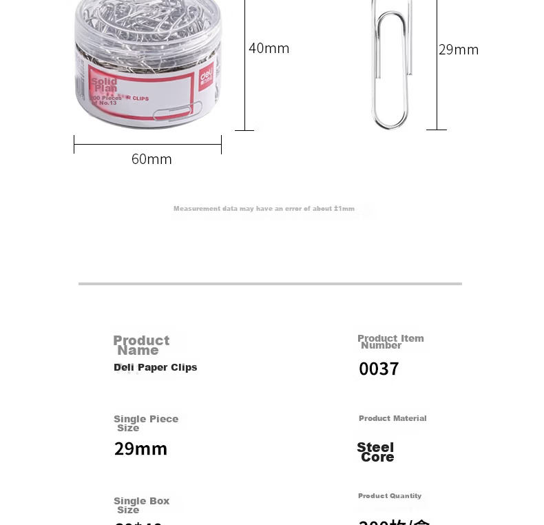 Deli 29mm Colorful Paper Clips/curly Paper Clips, 160 Pieces/tube, 3 Tubes, Office Stationery Supplies, Document Organization And Storage Supplies, 33096 13