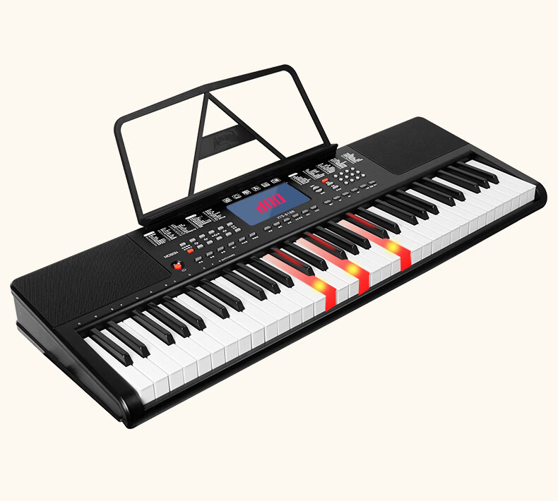 MOSEN XTS-365 Electronic Keyboard 61-Key Light-Up Follow-Along Professional Children's Teaching Multifunctional Performance Piano with Z-Stand 17